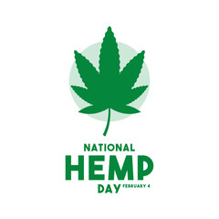 National Hemp Day. February 4. Flat design vector.