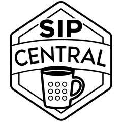 Sip Central typography t shirt