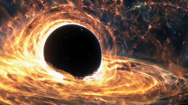 Supermassive black hole mystery: cosmic phenomenon, gravitational pull, event horizon, space-time distortion, galaxy center, immense mass, wormhole theory, interstellar travel, astrophysical marvel.
