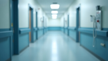 Fototapeta premium Blur image background of corridor in hospital or clinic