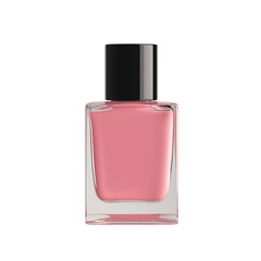 Pink nail polish bottle isolated on transparent background Generative Ai. 