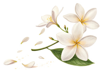 Fototapeta premium Falling Jasmine isolated on white background