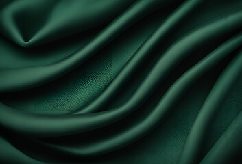 dark green silk satin fabrics texture design background , Luxury background. Dark dirty texture. Rough green background with copy space for design