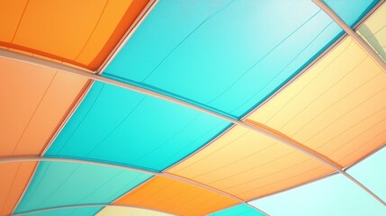 Fototapeta premium Vibrant Overhead Canopy Shot Showcasing Colorful Fabric Patterns
