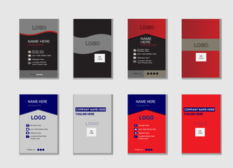 Vertical Business Card Template design 