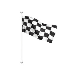 a black and white checkered flag on a flagpole
