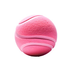 a pink tennis ball on a white background