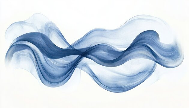 Abstract Blue Wave Form Artistic Design