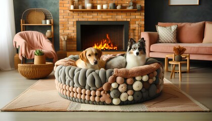 Fototapeta premium Chic Pet Bed Collection – Soft, Warm & Elegant Design