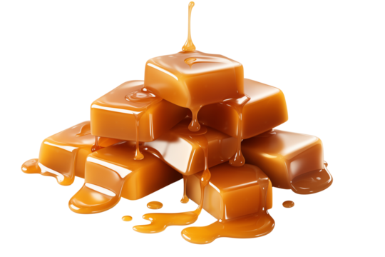 a pile of caramel candies
