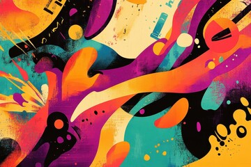 Abstract Colorful Swirls and Shapes Artwork