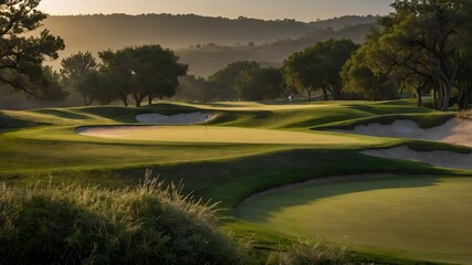 Naklejka premium golf course in the morning
