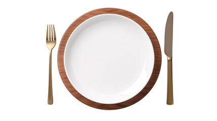 a plate with a fork and knife