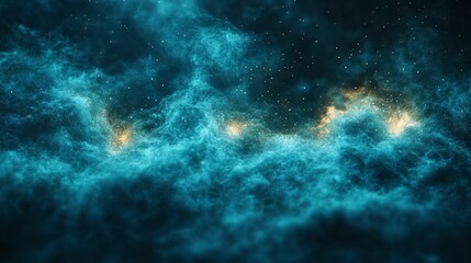 Cosmic Nebula Background, Space, Stars, Glowing, Abstract, Digital Art, Design Element