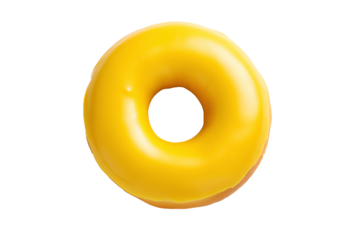a yellow donut with a hole