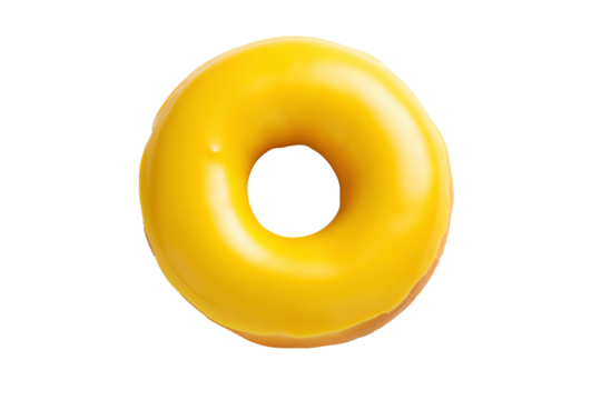 a yellow donut with a hole