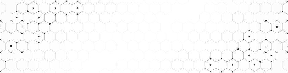 Vector illustration of hexagons pattern. Geometric abstract background with simple hexagonal elements. Creative idea for medical, technology or science design