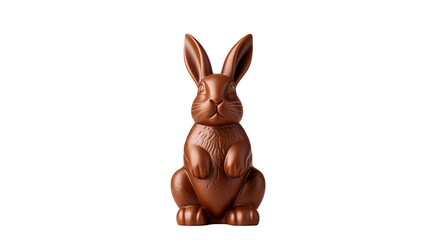 a chocolate bunny on a white background