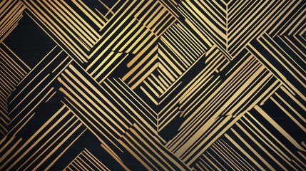 Elegant geometric gold lines pattern on dark background creates a stylish texture