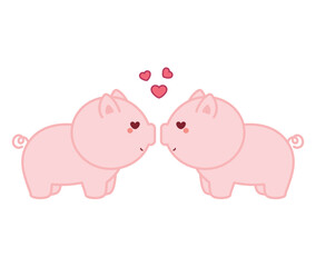 Cute pig couple