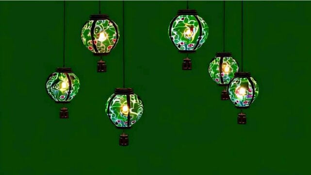lantern templet, green screen