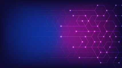 Hexagons pattern. Geometric abstract background with simple hexagonal elements. Creative idea for medical, technology or science design