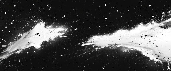 Abstract Black And White Cosmic Nebula Texture