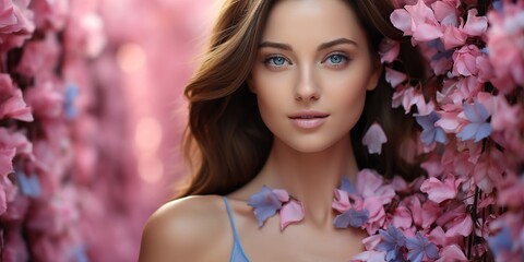 Fototapeta premium woman with flower