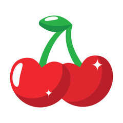 Red cherries icon