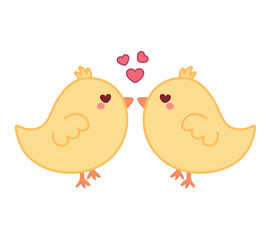 Cute chick couple