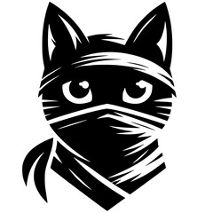 Cat ninja silhouette