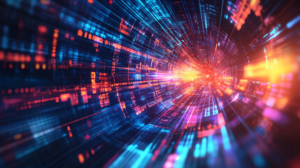 An image processing software with enhancement algorithms processing a photo of the Intergalactic void with sparse stars,
