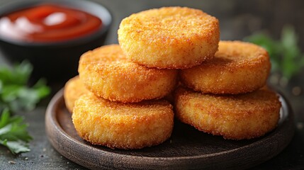 Modern Close-Up View of Golden Chicken Nugget