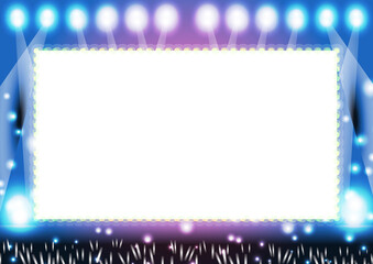 巨大モニターとステージのキラキラ背景素材