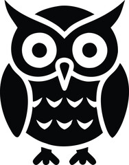 Owl silhouette vector style with black and white background