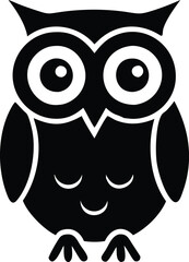 Owl silhouette vector style with black and white background