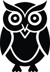 Obraz premium Owl silhouette vector style with black and white background