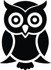 Owl silhouette vector style with black and white background