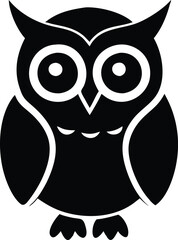 Owl silhouette vector style with black and white background