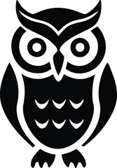 Owl silhouette vector style with black and white background