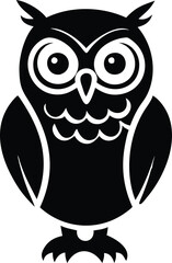 Owl silhouette vector style with black and white background