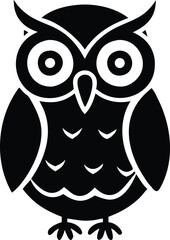 Owl silhouette vector style with black and white background