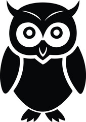 Owl silhouette vector style with black and white background