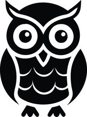 Owl silhouette vector style with black and white background
