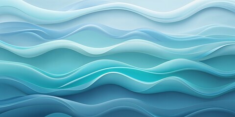 Fototapeta premium Abstract Soft Waves in Light Blue and Turquoise Gradient with Flowing Lines on a Soft Background