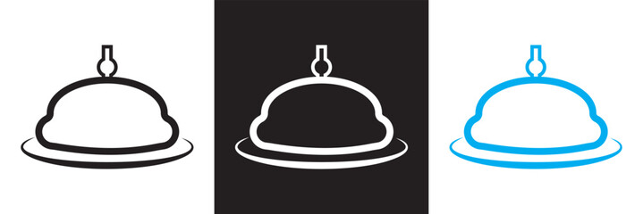 Reception desk icon set. Containing receptionist, hotel bell, customer service, counter, information, etc.  isolated on white and black background. vector illustration. EPS 10