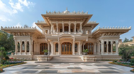 Obraz premium Ornate White Marble Structure Architectural Design