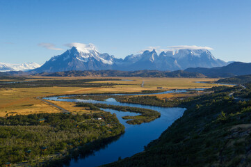valley in the mountains Torres del Paine
