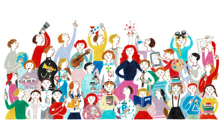 手描きイラスト　子供の未来教育