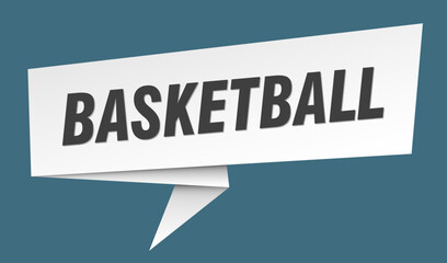 basketball banner. basketball speech bubble, label, sticker, sign template